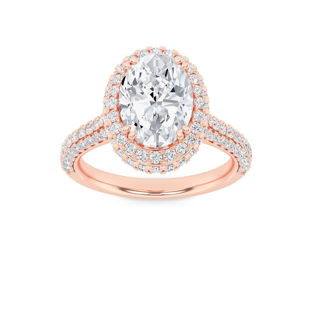 14K Rose Gold 2.9ctw Oval Lab Diamond Ring Sz 7