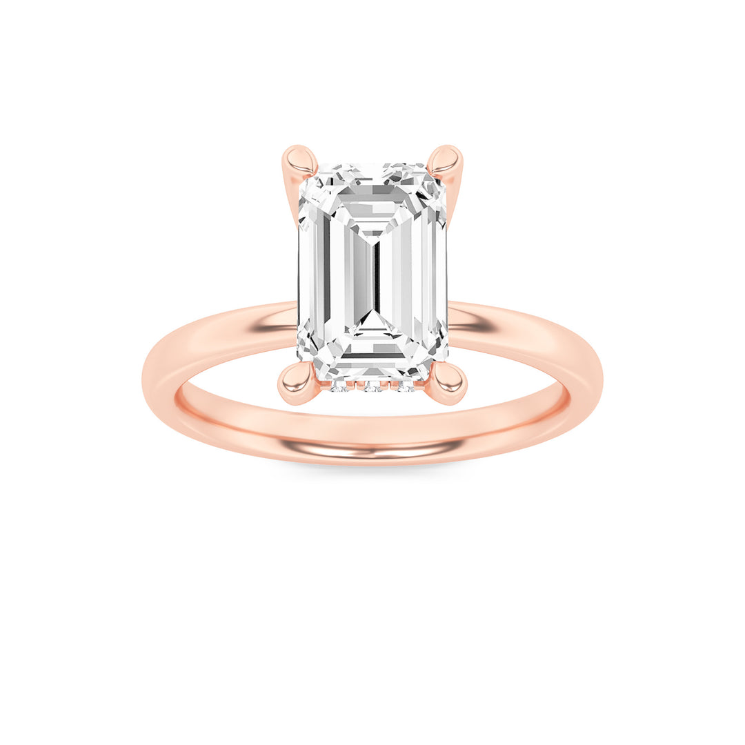 14K Rose Gold 2ct Lab Diamond Ring, F Color VS+