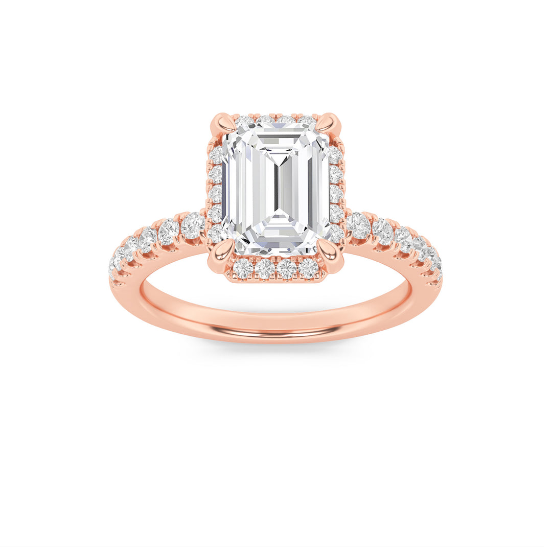 14K Rose Gold 1.9ctw Lab Diamond Ring Sz 7