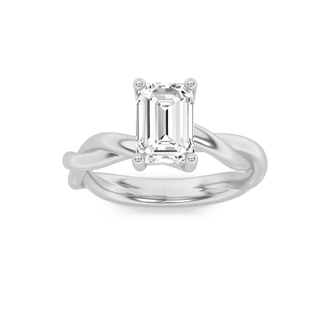 14K White Gold 1.5ct Lab Diamond Ring, G Color VS+