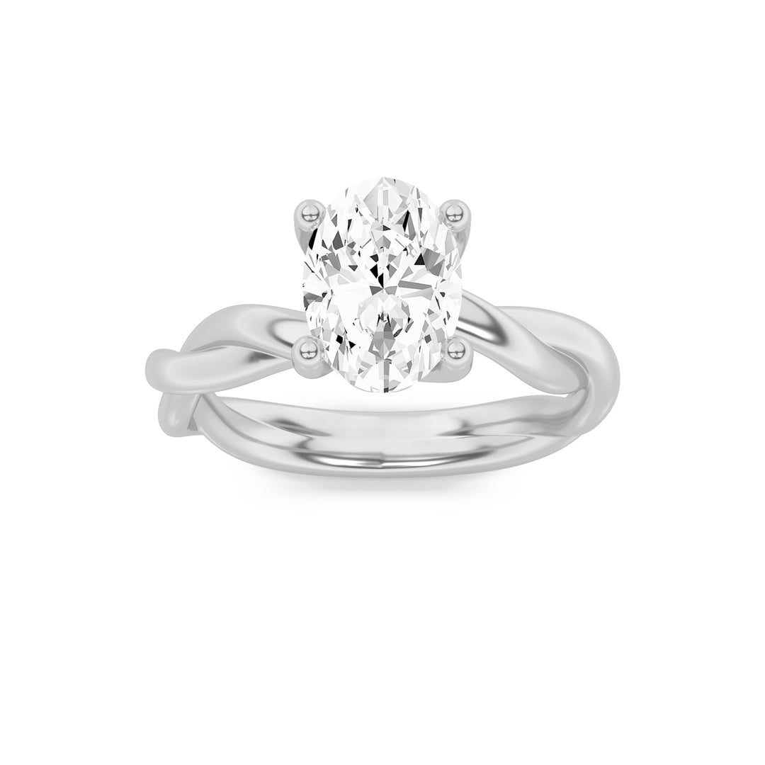 14K White Gold 1.5ct Oval Lab Diamond Ring