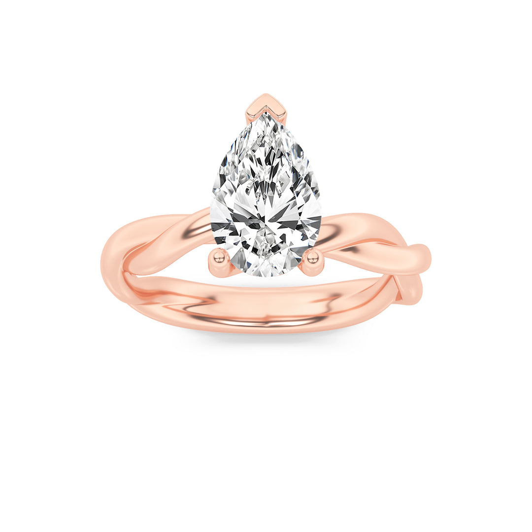 14K Rose Gold 1.5ct Lab Diamond Ring, G Color VS+