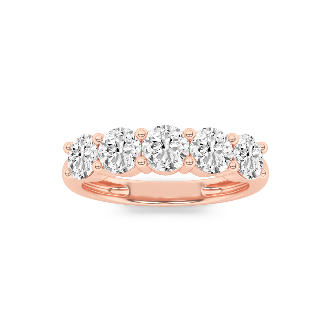 14K Rose Gold 1.5ct Lab Diamond Ring, F+VS+