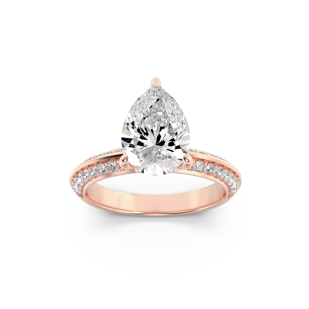14K Rose Gold 2ctw Lab Diamond Engagement Ring