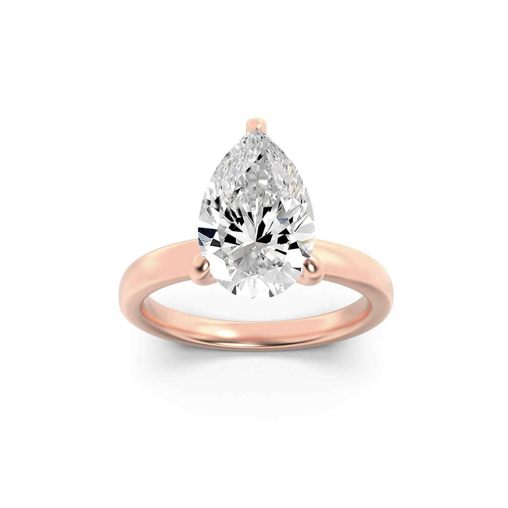14K Rose Gold 2ctw Lab Diamond Solitaire Ring Sz 7