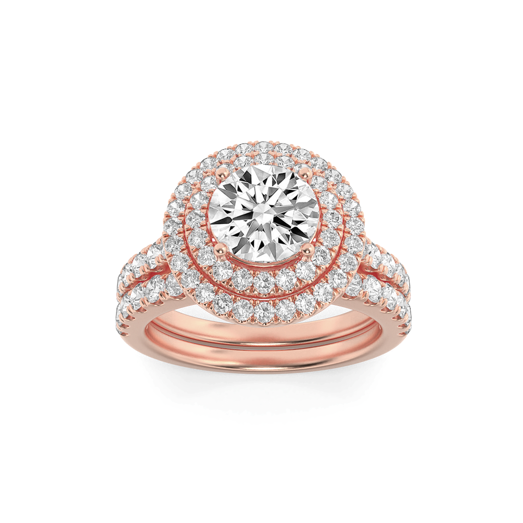 14K Rose Gold 2ctw Lab Diamond Solitaire Ring Sz 7