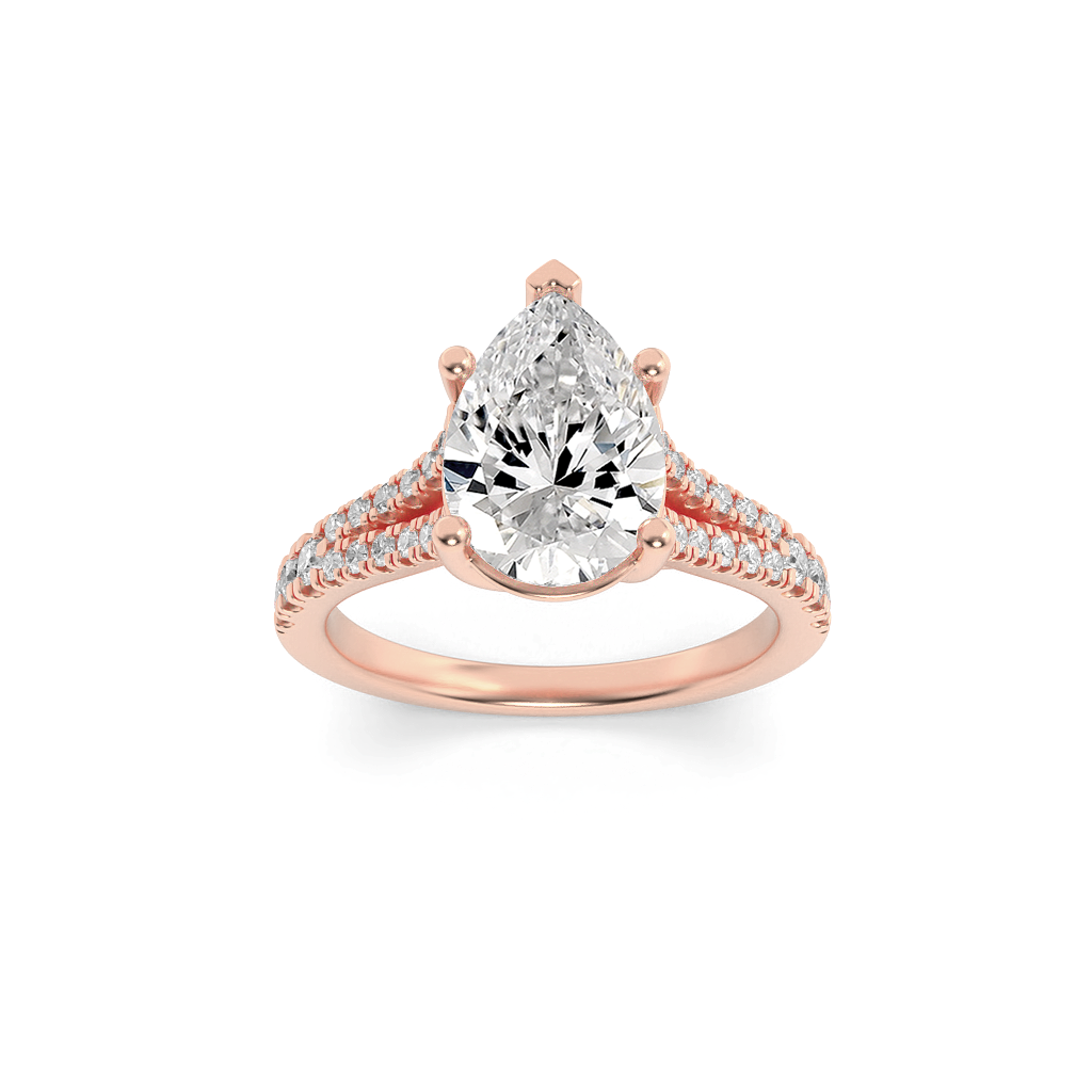 14K Rose Gold 2ctw Lab Diamond Solitaire Ring Sz 7