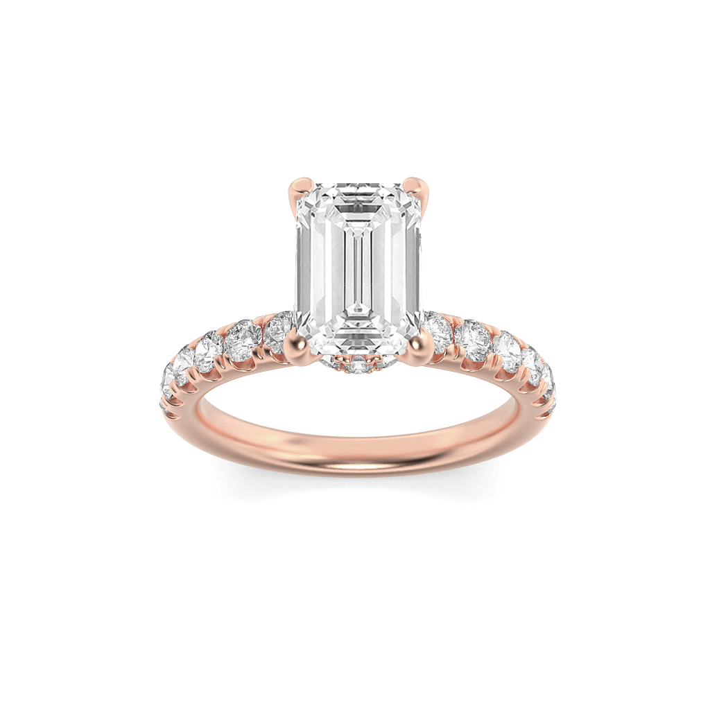 14K Rose Gold 2ct Lab Diamond Ring, F Color VS+ Size 7