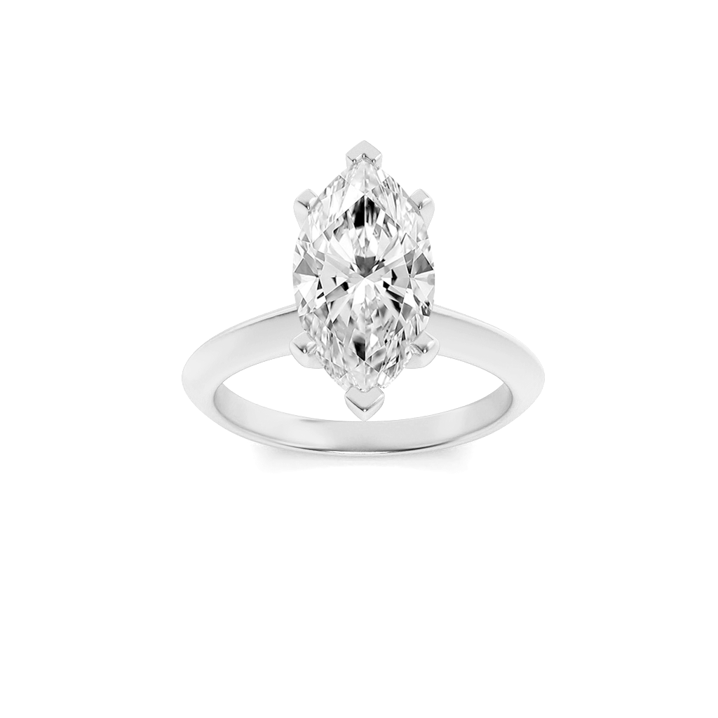 14K White Gold 1ct Lab Diamond Marquise Ring Sz 7
