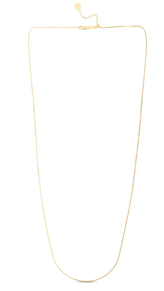14K Gold 1.1mm Adjustable Box Chain