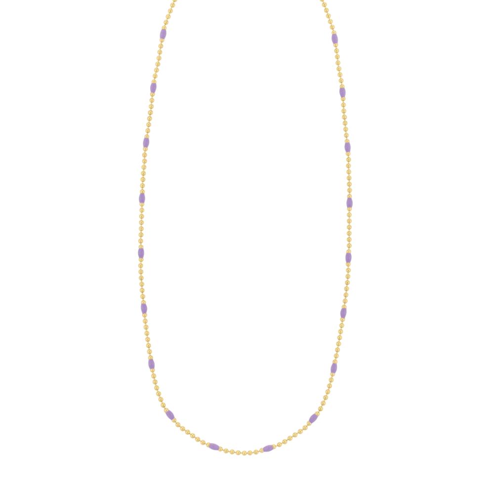 Silver Plated Enamel Beaded Chain Necklace