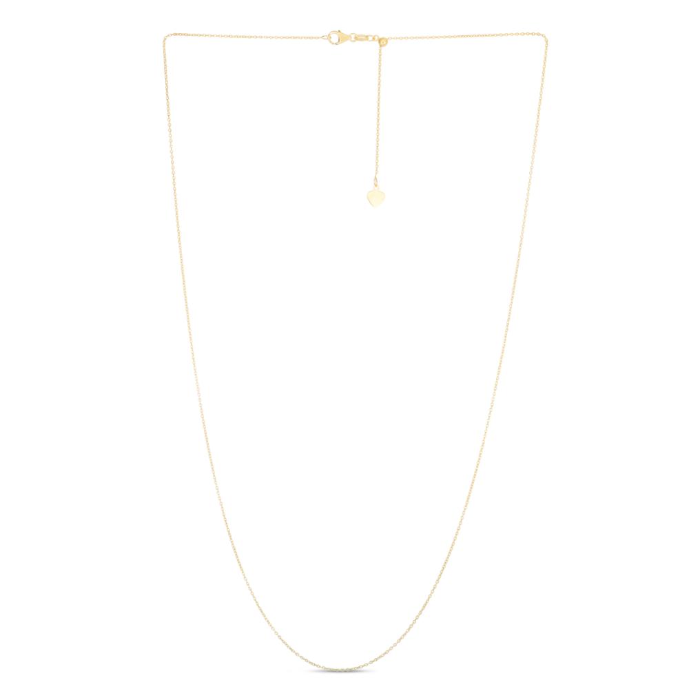 14K Gold 0.97mm Adjustable Cable Chain