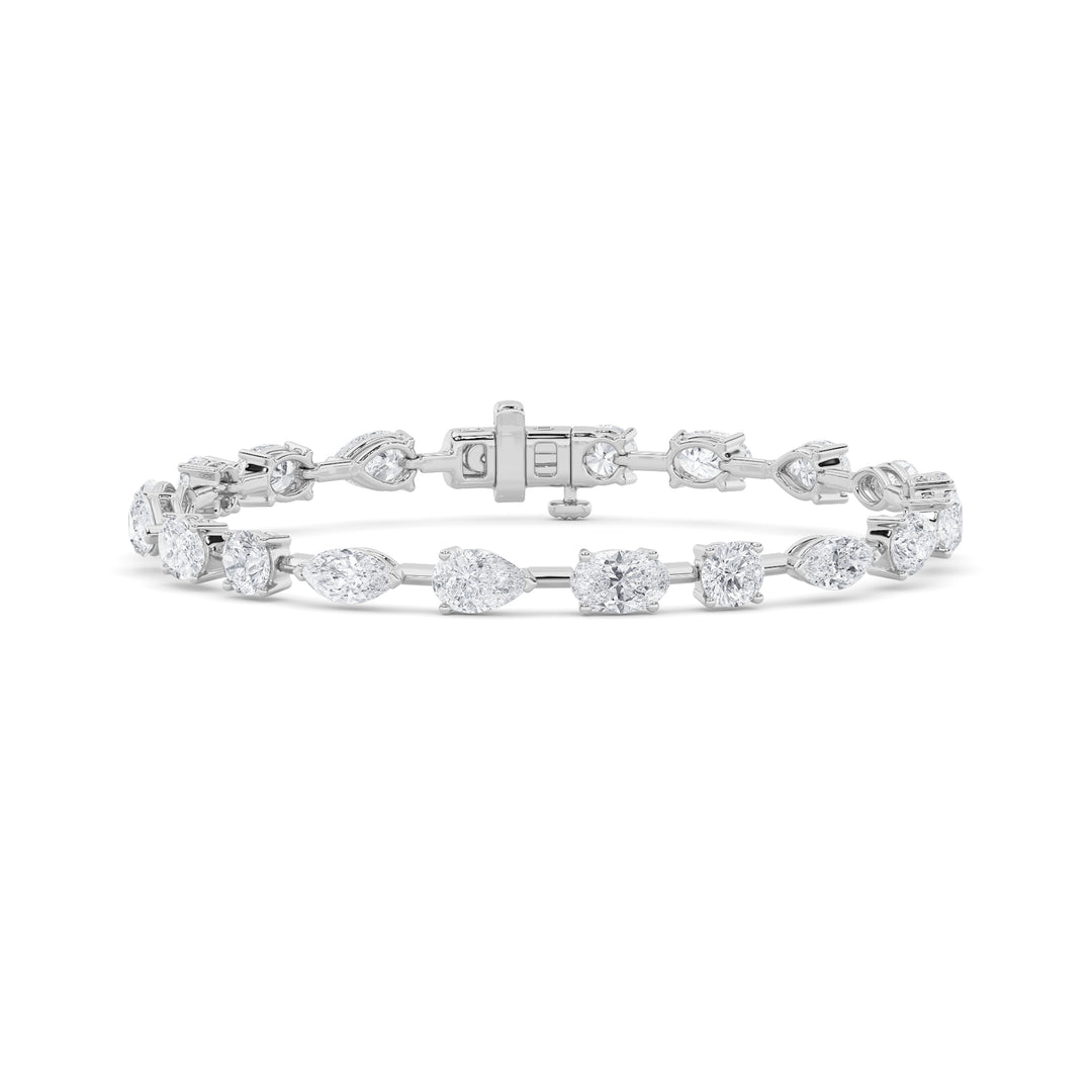 14K White Gold 7.3ct F+ VVS+ Lab Diamond Tennis Bracelet