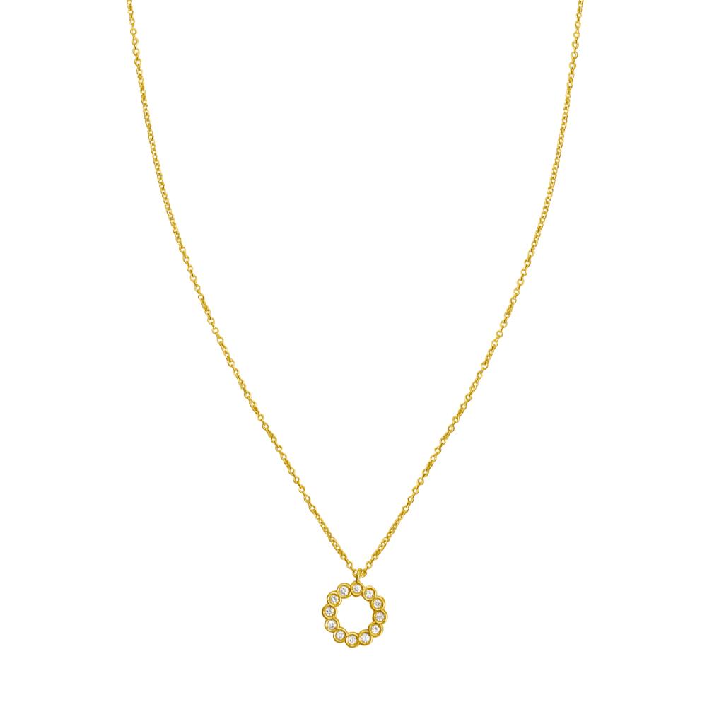 14K Petite Diamond Circle Necklace