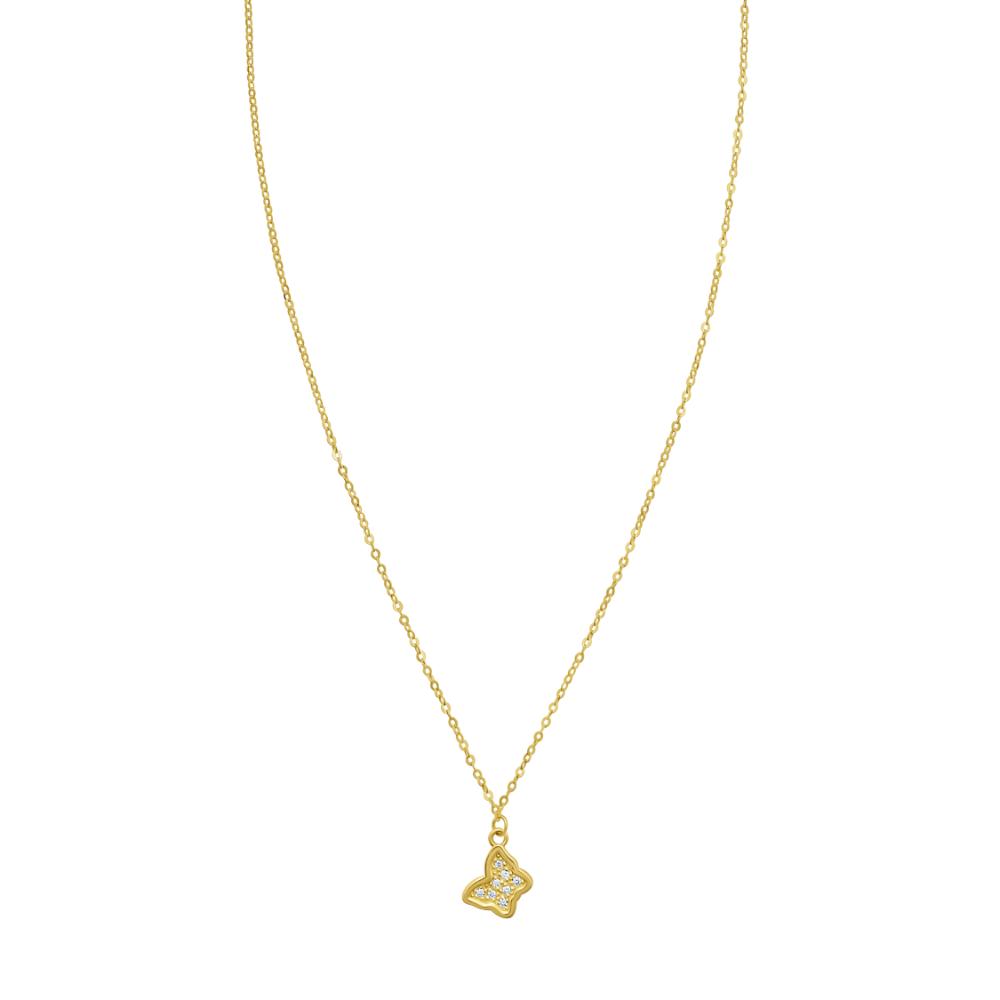 14K Petite Diamond Butterfly Necklace