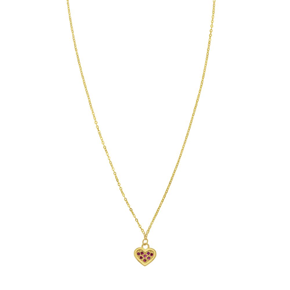 14K Ruby Heart Necklace
