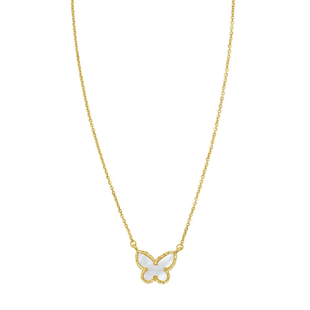 14K Primavera MOP Butterfly Necklace
