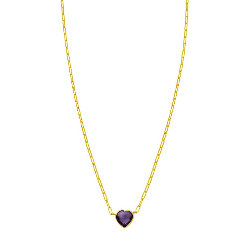 14K Amethyst Heart Necklace