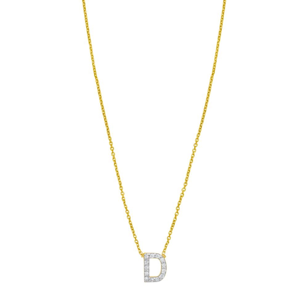 14K Mini Diamond D Initial