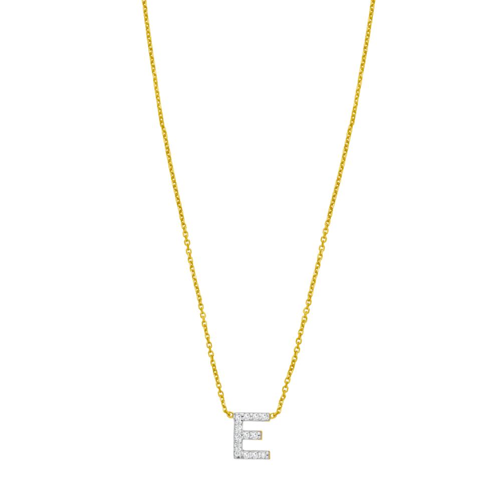14K Mini Diamond E Initial