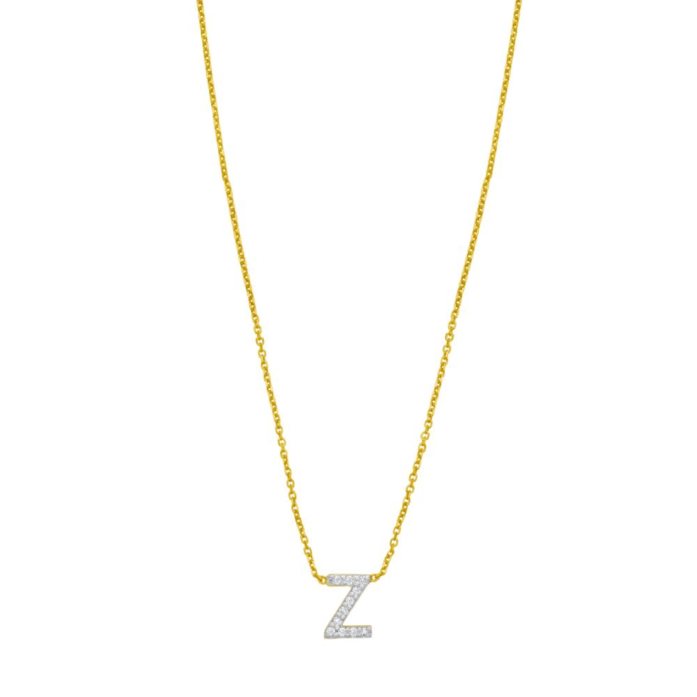 14K Mini Diamond Z Initial