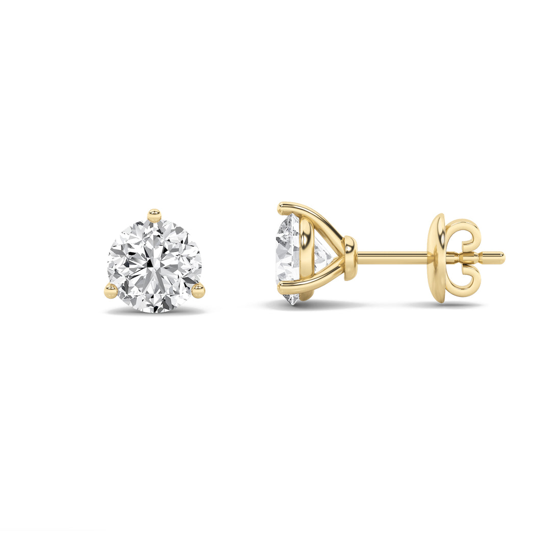 14K Yellow Gold 1ctw Lab Diamond Stud Earrings