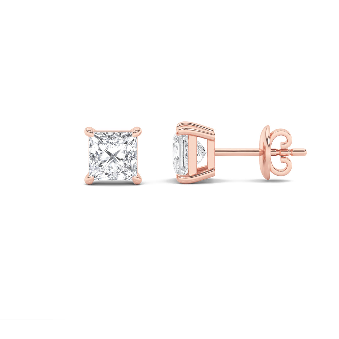 14K Rose Gold Lab Diamond Stud Earrings 3.1ctw