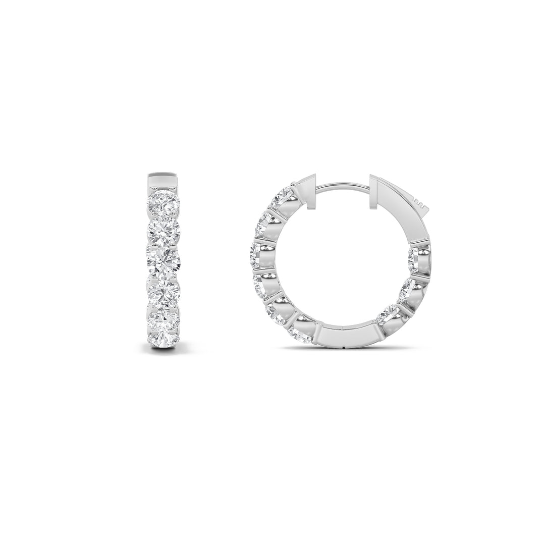 14K White Gold 7ctw F+VS+ Lab Diamond Stud Earrings