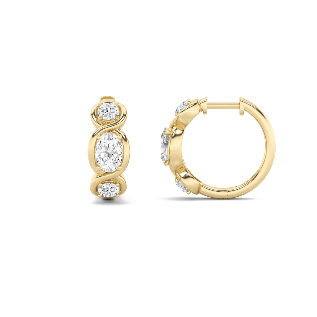 14K Yellow Gold 2.5ctw Oval Lab Diamond Studs