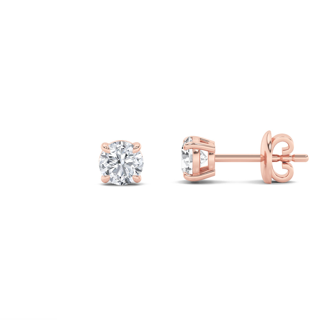14K Rose Gold 5ctw Lab Diamond F/VS+ Stud Earrings