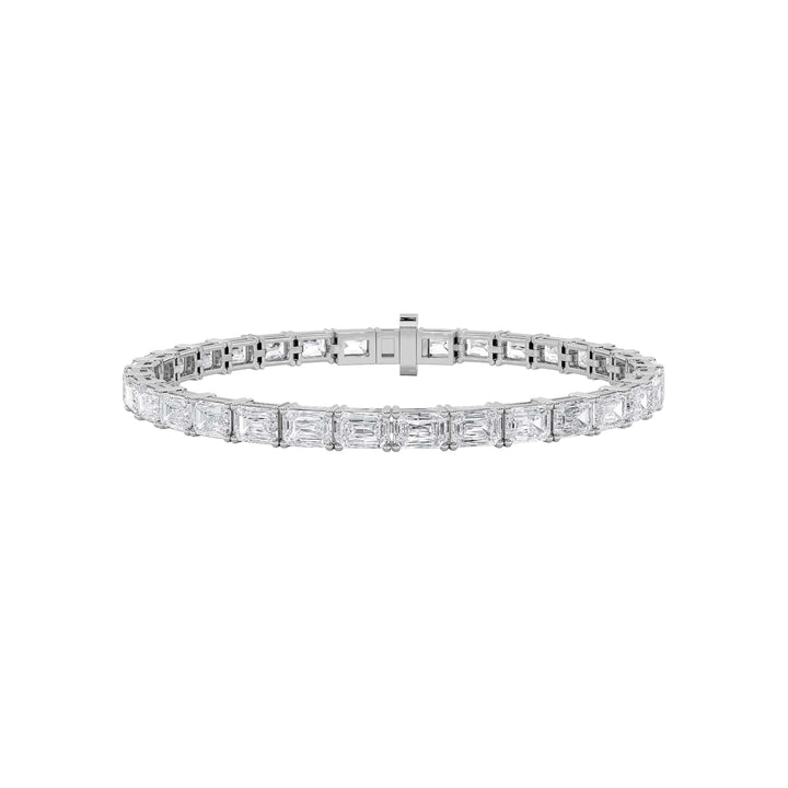 13CTW Emerald Shaped Lab Grown Diamond (F/VS) Classic Line Bracelet in 14K Gold