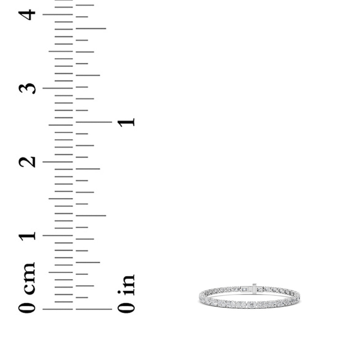 10.5CTW Oval Shaped Lab Grown Diamond (F/VS) Classic Line Bracelet in 14K Gold