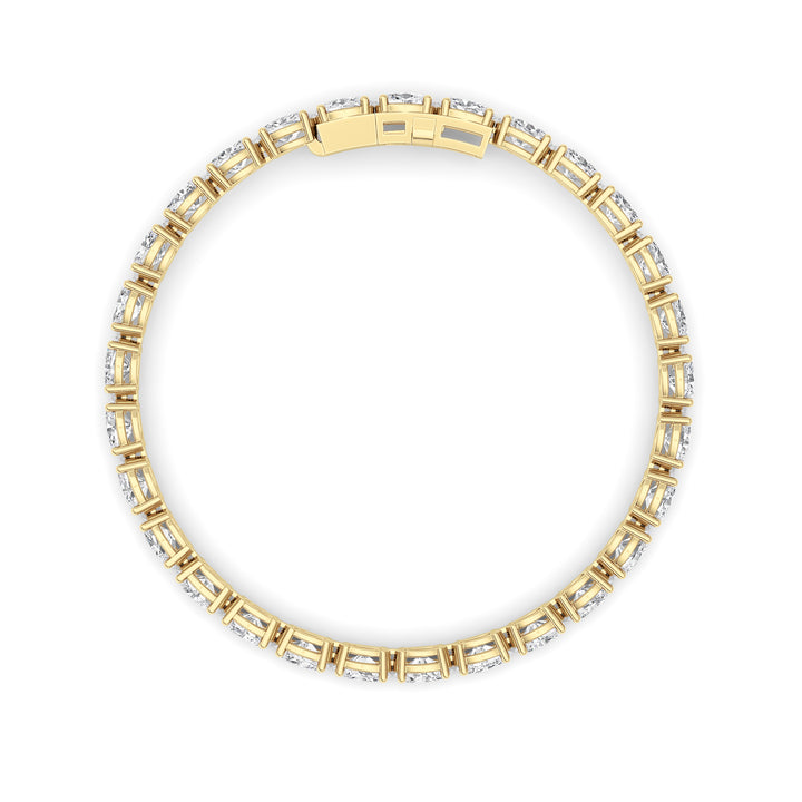 12CTW Oval Shaped Lab Grown Diamond (F/VS) Tennis Bracelet in 14K Gold