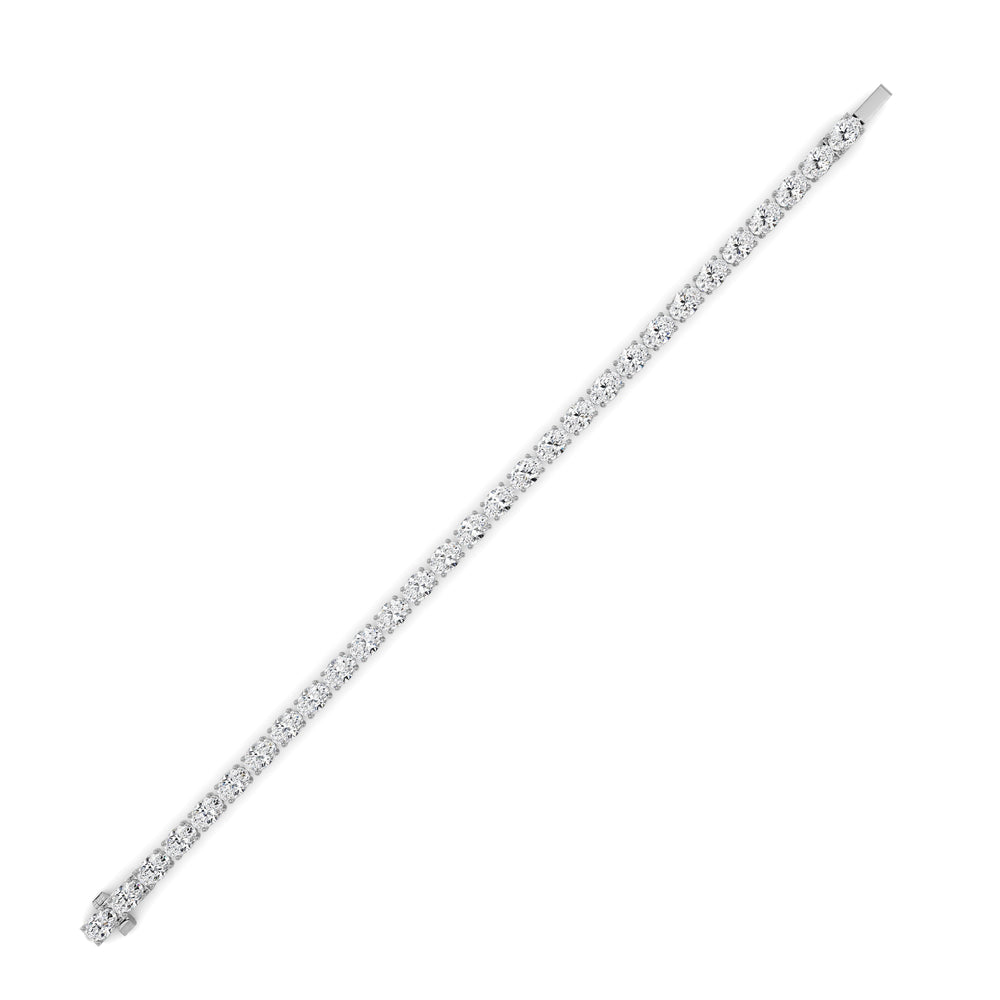 13CTW Oval Shaped Lab Grown Diamond (F/VS) Classic Line Bracelet in 14K Gold
