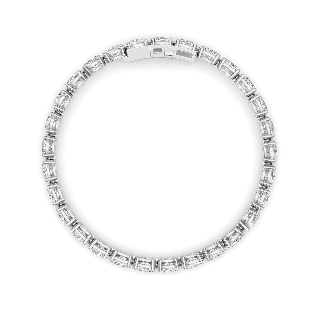 13CTW Oval Shaped Lab Grown Diamond (F/VS) Classic Line Bracelet in 14K Gold