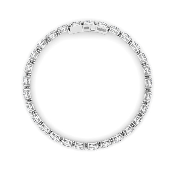 13CTW Oval Shaped Lab Grown Diamond (F/VS) Classic Line Bracelet in 14K Gold