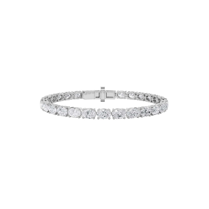 13CTW Oval Shaped Lab Grown Diamond (F/VS) Classic Line Bracelet in 14K Gold