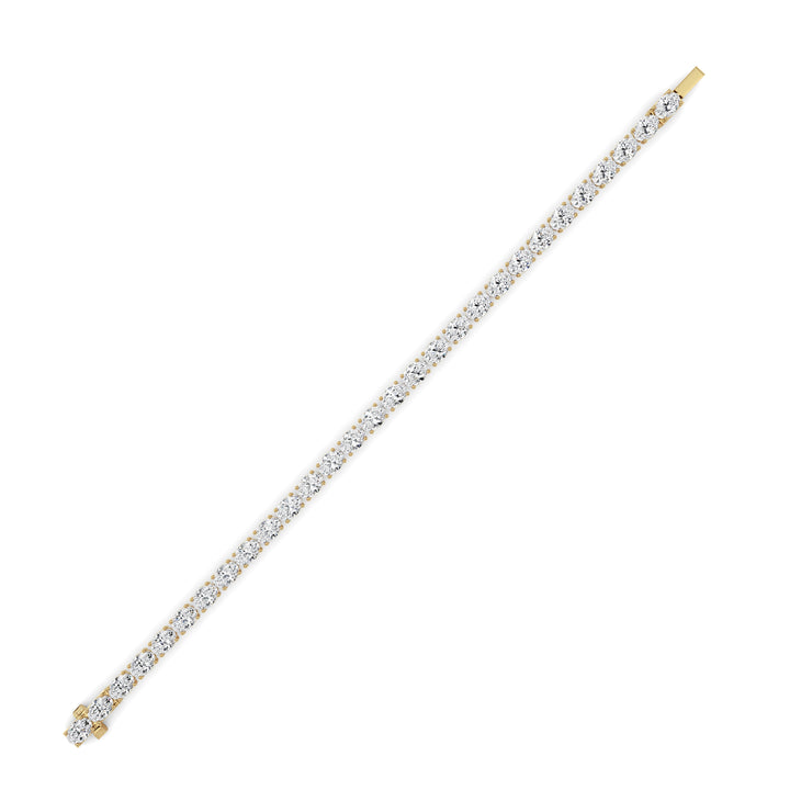 13CTW Oval Shaped Lab Grown Diamond (F/VS) Classic Line Bracelet in 14K Gold