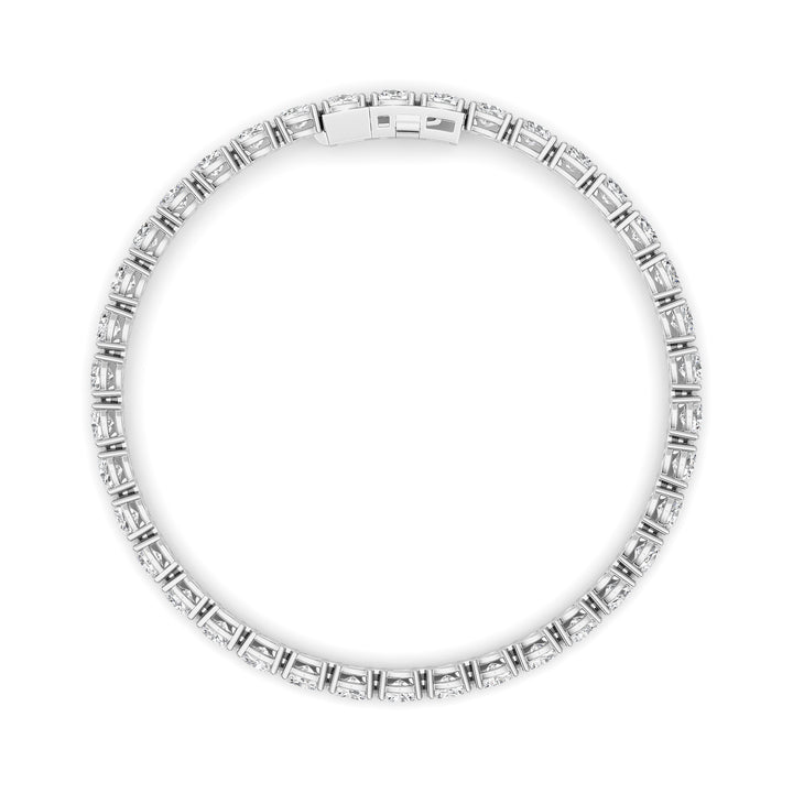 7CTW Oval Shaped Lab Grown Diamond (F/VS) Tennis Bracelet in 14K Gold