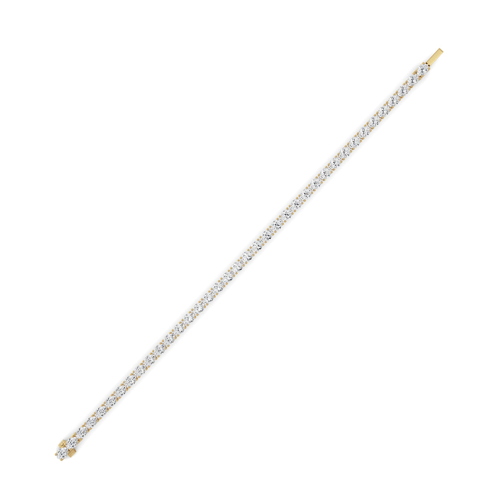 7CTW Oval Shaped Lab Grown Diamond (F/VS) Tennis Bracelet in 14K Gold