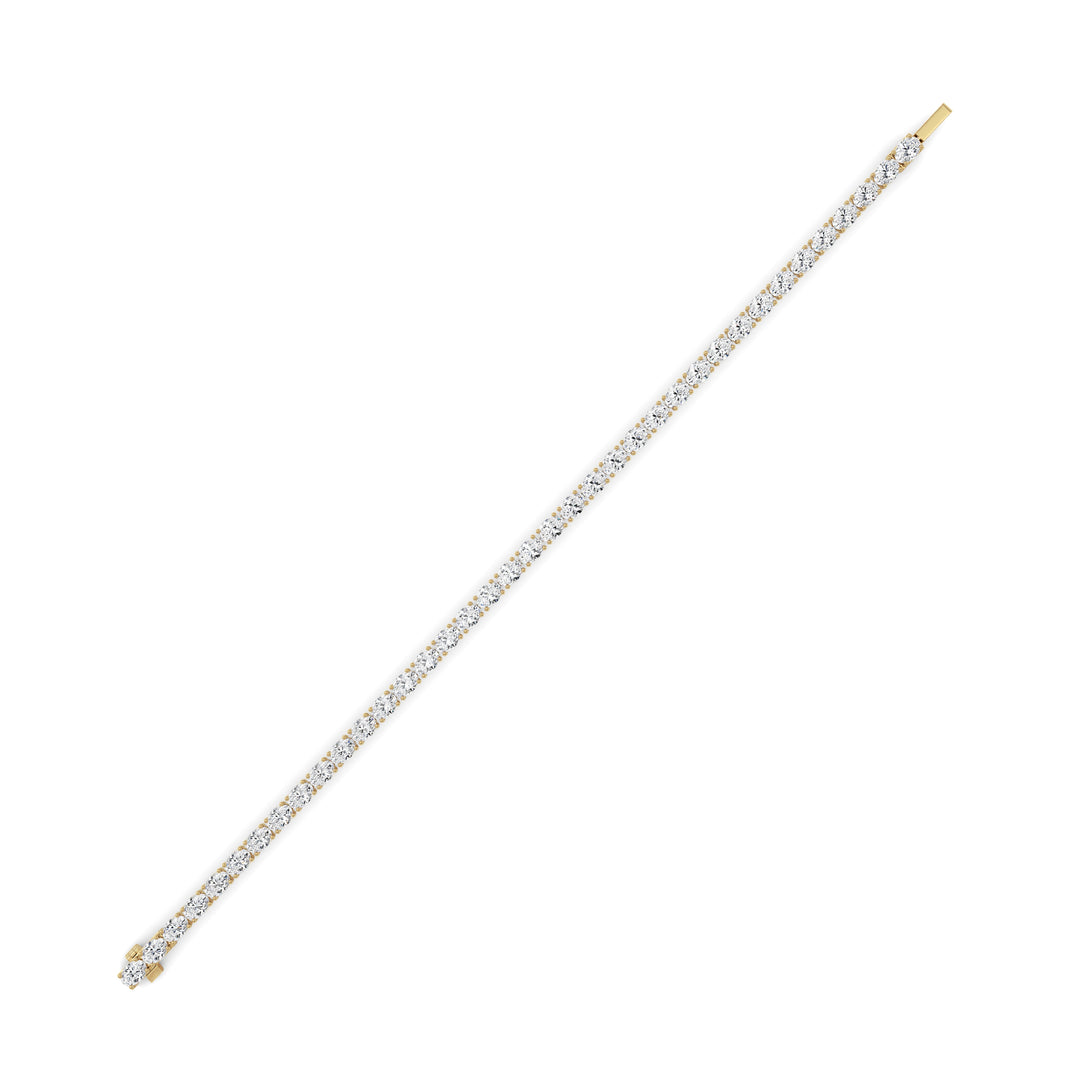 7CTW Oval Shaped Lab Grown Diamond (F/VS) Tennis Bracelet in 14K Gold