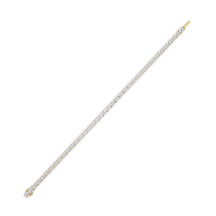 7CTW Oval Shaped Lab Grown Diamond (F/VS) Tennis Bracelet in 14K Gold