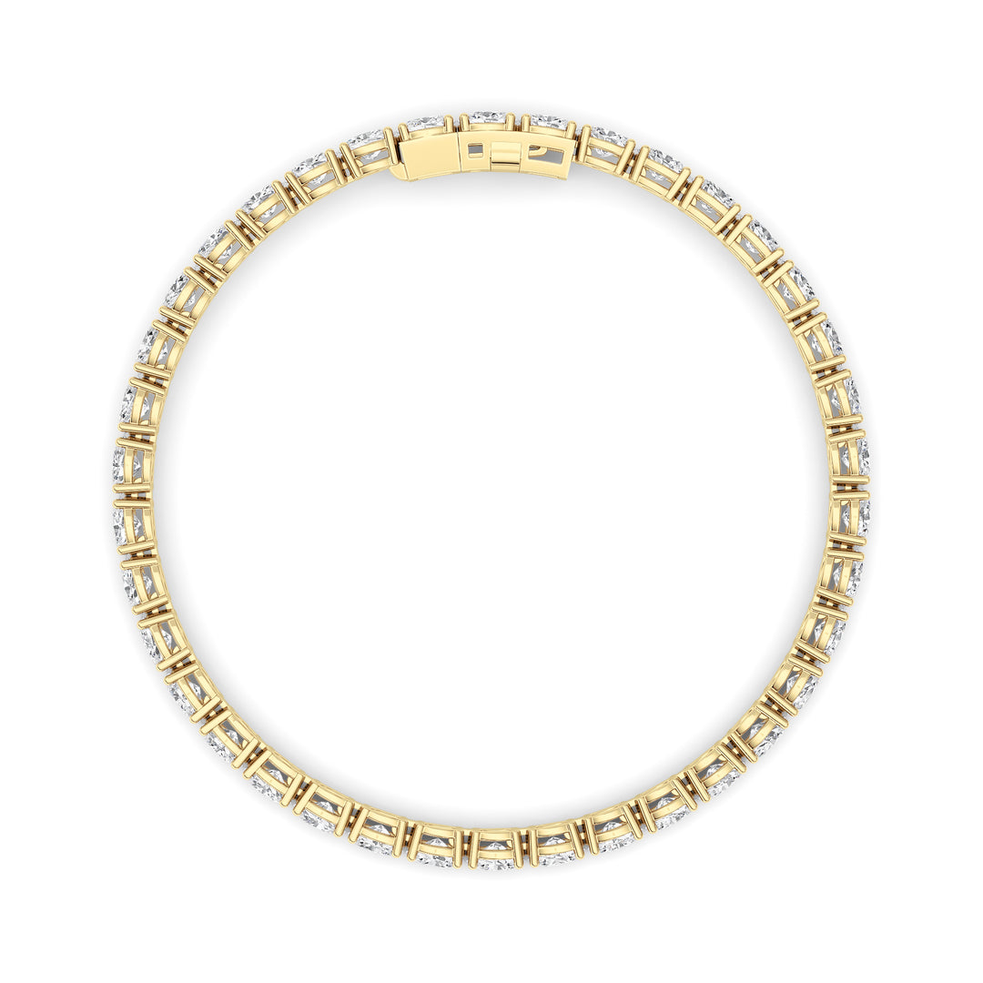 7CTW Oval Shaped Lab Grown Diamond (F/VS) Tennis Bracelet in 14K Gold
