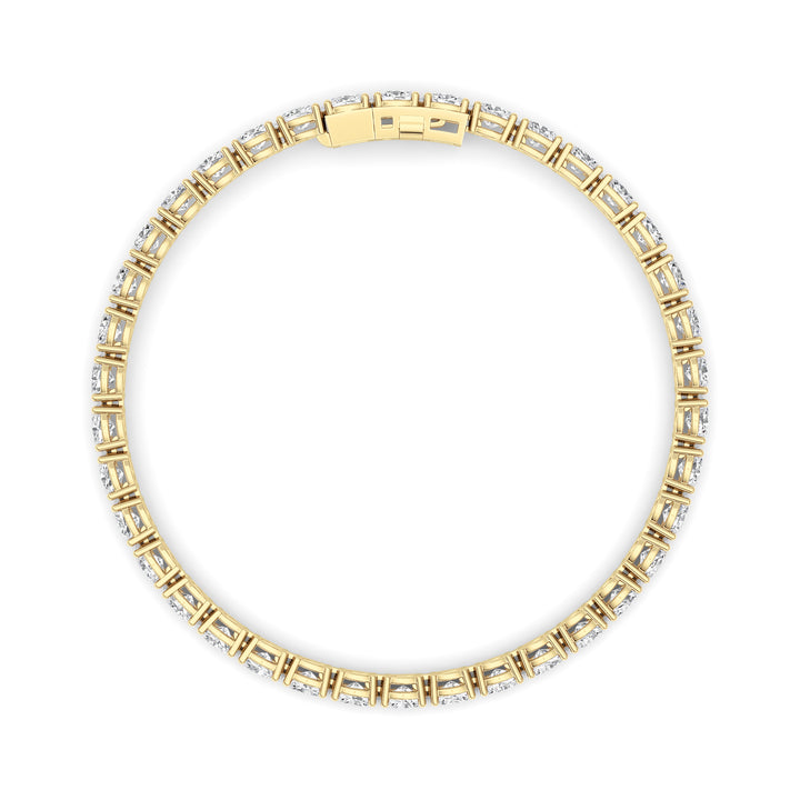 7CTW Oval Shaped Lab Grown Diamond (F/VS) Tennis Bracelet in 14K Gold