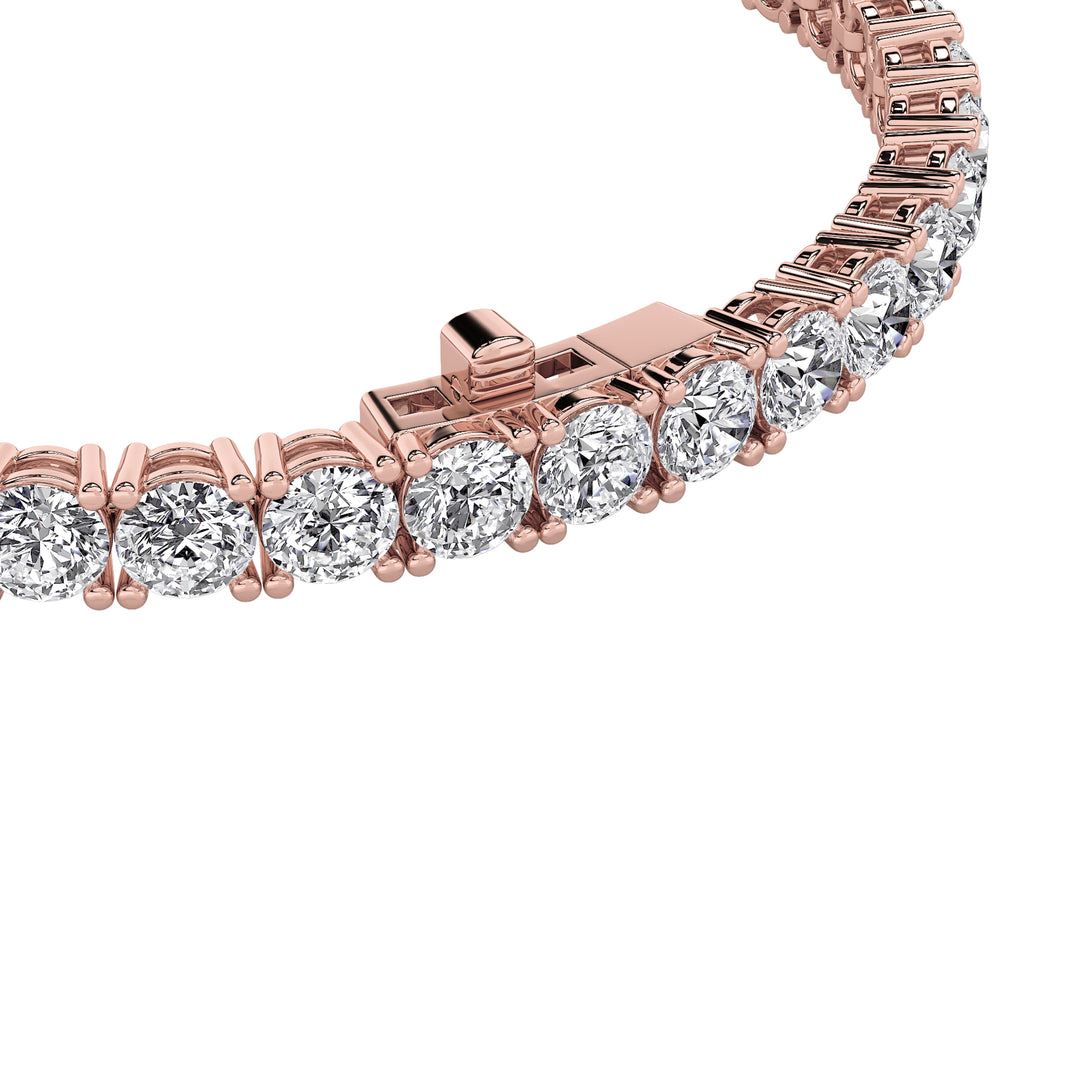 10CTW Round Shaped Lab Grown Diamond (F/VS) Bracelet in 14K Rose Gold