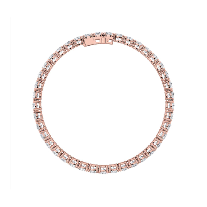 12CTW Round Shaped Lab Grown Diamond (G/VS) Tennis Bracelet in 14K Gold