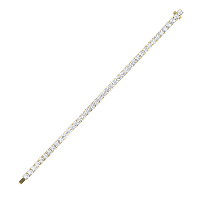 13CTW Round Shaped Lab Grown Diamond (F/VS) Classic Tennis Bracelet in 14K Gold