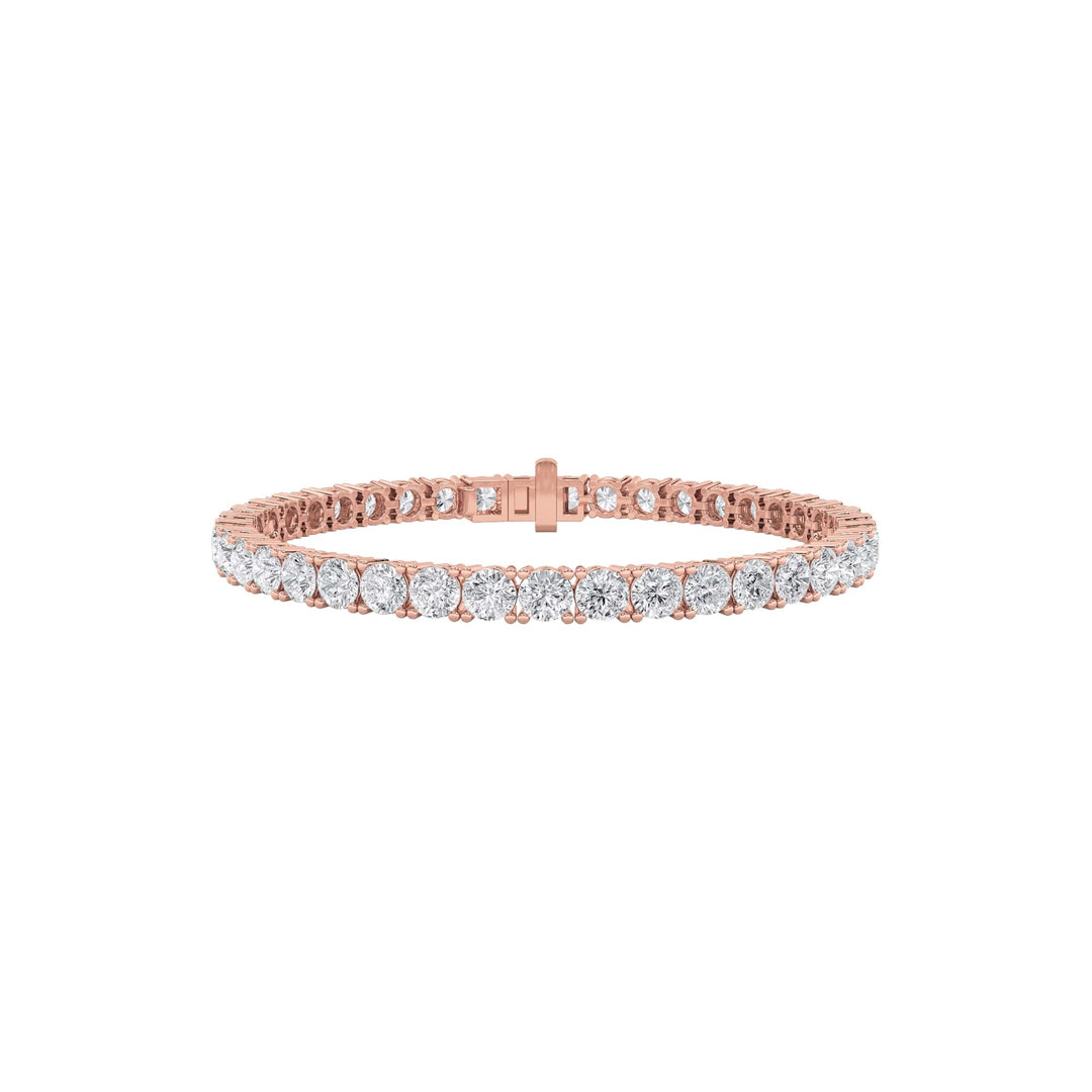 13CTW Round Shaped Lab Grown Diamond (F/VS) Bracelet in 14K Rose Gold