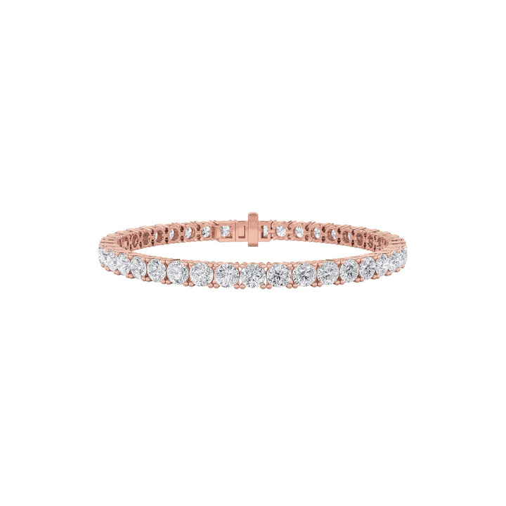13CTW Round Shaped Lab Grown Diamond (F/VS) Bracelet in 14K Rose Gold