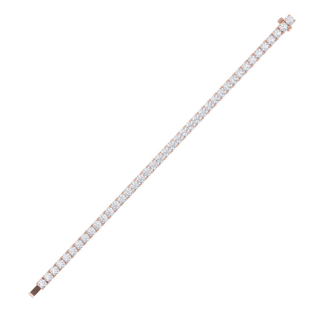 13CTW Round Shaped Lab Grown Diamond (F/VS) Bracelet in 14K Rose Gold